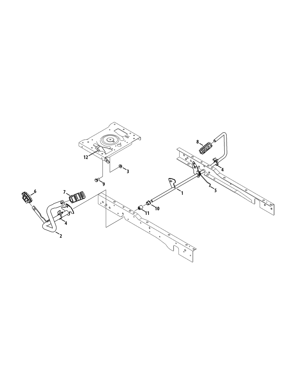 Pedals Diagram and Parts List for XT2-LX42KH (13APA1CS010-13WPA1CS010)(2015) Cub Cadet Lawn Tractor